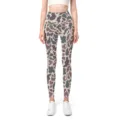 Front view of women's camouflage seamless high-waist yoga leggings on model - Leopard 2
