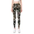 Full body detail of camouflage high waisted seamless push up yoga leggings for women - Leopard 3