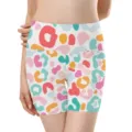 Macro view of women's high-waisted seamless yoga shorts with vibrant leopard print - S / Multicolor Leopard 2