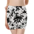 Nahtlose High-Waist Yoga-Shorts für Damen mit modischem schwarz-weißem Kuhmuster-Druck - Leopard 3