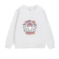 Detail of a white long-sleeved Halloween sweatshirt with 'Let's Go Ghouls' ghost print - 100 / Tops / Style 2