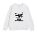 White children's sweatshirt with cat skeleton and Happy Meowloween print detail - 100 / Tops / Style 5