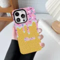 Détail de la coque de téléphone à motif crème glacée avec nom personnalisé sur gaufre - Rose / iphoneX/XS