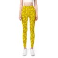 Damen-Yogahose mit lebhaftem gelbem Softball-Print und hoher Taille - S / Softball