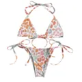 Colorful leopard print two-piece bikini set with adjustable strings for beachwear - XS / Set / Multicolor Leopard 1