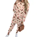 Two-piece loungewear set for women featuring Western cowboy hat and boot prints - Hat Set
