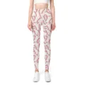 High-Waist-Yoga-Leggings mit einzigartigem, rot genähtem Baseball-Print-Muster - S / Baseball-Stil