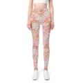 Vorderansicht von Damen Yoga-Leggings mit hoher Taille und buntem Leopardenmuster Print - S / Kleines Leopardenmuster