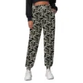 Camo print joggers featuring a high-waist drawstring and elastic cuffs for a loose fit - Black Camouflage Style