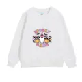 Detail view of children's white Halloween sweatshirt with spooky babe ghost print - 100 / Tops / Style 9