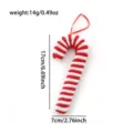 Détail de suspension en peluche canne à sucre rouge et blanche, déco de Noël, 17cm. - D2-16 Canne Rouge et Blanche 17cm