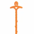 Desatascador de tuberias naranja con mango de cara sonriente para bano y lavabo. - Estilo de Cara Sonriente / Naranja