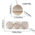 Set de adornos de bolas de espuma de yute de Navidad, decoración rústica para árboles. - Bola de Color Cáñamo de Espuma (Paquete de 3)