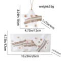 Set de adorno colgante de estrella blanca navideña con cinta de yute y botones de madera. - Estrella de Color Cáñamo de Espuma (Paquete de 3)