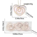 Adorno colgante de corazón de navidad, espuma blanca con cuerda, juego de 3 caja. - Corazón de Color Cáñamo de Espuma (Paquete de 3)