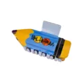 Customizable pencil-shaped hair claw clip with personalized name engraving detail - #4 Smiley Face Pencil Claw Clip