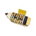 Detailed close-up of a custom pencil-shaped hair claw clip featuring sunflower patterns - #5 Sunflower Pencil Claw Clip