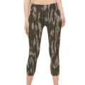 Hoch taillierte Capri-Yoga-Leggings für Damen mit einem Vintage-Tarnmuster aus Rinde - Camouflage