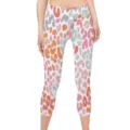 Vue détaillée des leggings de yoga pour femmes avec motif léopard pastel coloré. - S / Léopard Multicolore 4