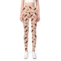 Stretchy High-Waist Yoga-Leggings mit rosa Cowboyhut- und Stiefel-Printmuster - S / Rosa Hut Stil
