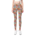 Women's high-waisted slim fit yoga leggings featuring a vibrant retro smiley face pattern - S / Smiley Face Style