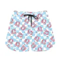 Summer casual shorts featuring blue checkered pattern and cherry disco ball prints. - 3XL / Bottoms / Cherry