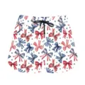 Custom casual shorts with patriotic stars and stripes bow pattern for summer sports - 3XL / Bowknot 1