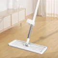 Hand-free flat floor mop 35cm household cleaning tool with absorbent microfiber pad for home - 35cm Mop Set (1 Cloth) / White