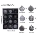 Christmas ball ornaments set 12pcs dark grey shatterproof decorative baubles for tree - Iron Gray