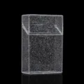 Transparent Plastic Cigarette Case 20 Capacity Portable Flip Cover Glitter Silver Box SKU - Silver Glitter - Transparent