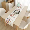 Vintage Mond Stern Muster Tischlaeufer Festliche Esstisch Dekoration Staubdichtes Tuch Stoff - Retro Helle Farbe Mond (11) / 33*180cm