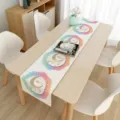 Böhmischer Mandala Tischläufer für Esszimmer Tischdekoration und schöne Heimtextilien - Buntes Mandala Mond (9) / 33*180cm