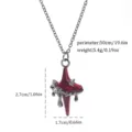 Close-up of Gothic red cross pendant necklace with spider details and dimensions. - Spider Web Cross