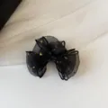 Pince à cheveux en résille noire avec nœud en feuille d'or, accessoire élégant et doux pour femmes. - 7cm / Pince à Cheveux Nœud Noir