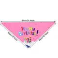 Pink birthday dog bandana with dimensions of 63cm by 46cm for pet celebrations - Bib / Pink