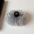 Detailed view of the silver bubble yarn hair claw clip with rhinestone details and cute cloud design. - Silver Starry Sky / 11cm / Silver