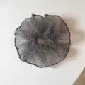 Coletero de pelo transparente con estampado de leopardo azul y borde negro, scrunchie voluminoso. - Leopardo Azul