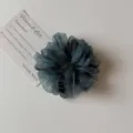 Chouchou de cheveux en organza transparent bleu foncé avec paillettes, élégant pour femmes. - Petit Choucou / Ciel Étoilé Vert