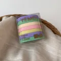 Set di elastici per capelli colorati in scatola trasparente, accessori per capelli resistenti. - Elastici Semplici-Colore Brillante (In Scatola)
