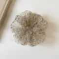 Chic floral organza hair scrunchie, lightweight fluffy retro design for elegant hairstyles. - L / Beige Mesh Floral