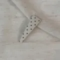 Cute beige polka dot hair clip, side bangs snap clip detail, Korean style hair accessory. - Triangle Clip / Off White