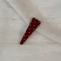 Red polka dot fabric snap hair clip for women, cute Korean style side bangs hair pin accessory - Triangle Clip / Red