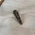 Korean pastoral floral fabric snap hair clip cute sweet fringe clip for women accessories - Waterdrop Clip / Black Yellow Floral