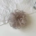 Sparkling rhinestone bubble gauze hair scrunchie detail shot for chic daily wear accessories. - L / Champagne