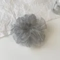 Sparkly glitter mesh hair scrunchie for women, elegant bubble yarn hair tie detail. - L / Gray