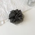 Black sparkling bubble gauze scrunchie, fluffy hair rope with rhinestones for elegant styling. - S / Black