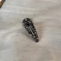 Korean pastoral style floral oval hair clip cute fabric minimalist hair pin for women daily - Waterdrop Hollow / Blue Floral