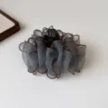 Elegante molletta per capelli in organza grigia, fermaglio a rete soffice per stile quotidiano. - 13cm / Blu Nebbia