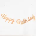 Elegant rose gold metallic Happy Birthday banner garland for baby's first party decor. - Rose Gold Happy Birthday Banner