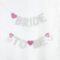 Glittery 'BRIDE TO BE' wedding party banner with pink hearts and diamond rings decoration - Silver Bride To Be Diamond Ring